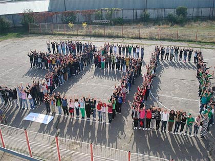 Romanian students join 350.org's worldwide demonstration in October.