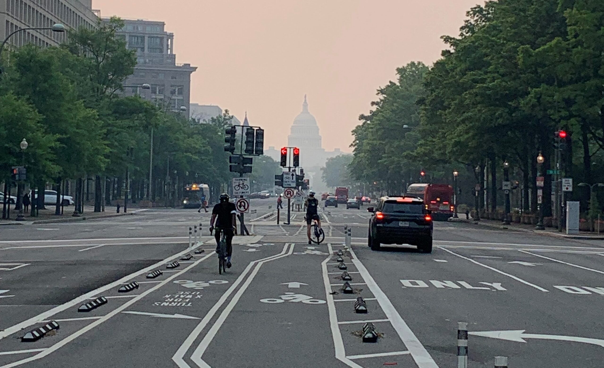 The U.S. Capitol building viewed from afar during the wildfire smoke event on June 7, 2023. Photo courtesy of Natasha Dacic.