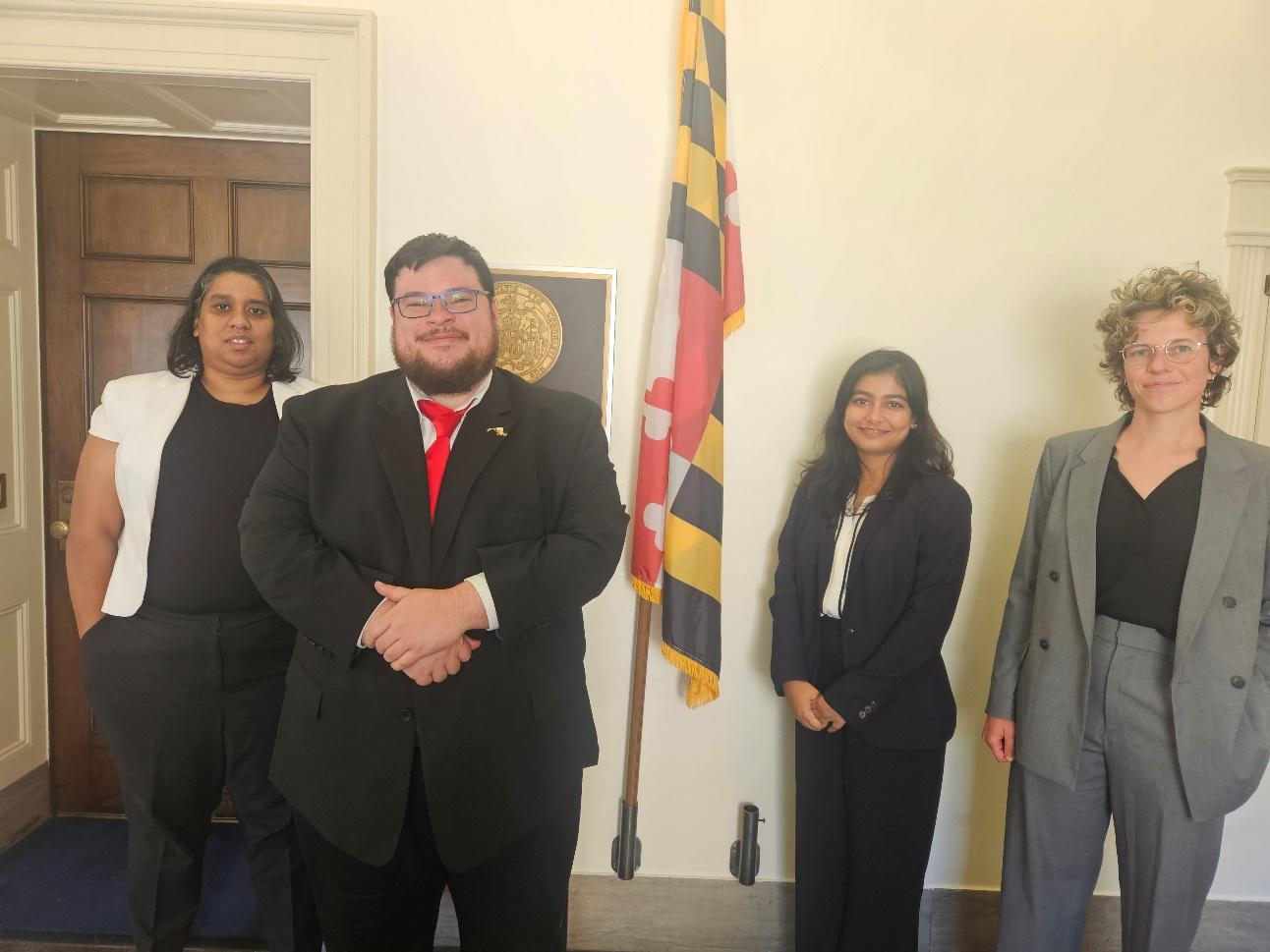 Joseph Patton with his legislative science advocacy group for the Geosciences Congressional Visit Day in front of Maryland Rep. Ivey’s office.